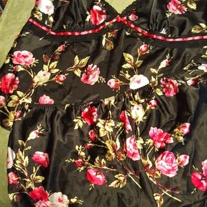 George 3x Black and pink floral print 2 piece lingerie